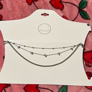 Forever21 body waist chain. Silver with blue stones.